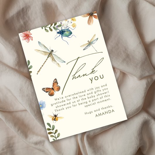 Boho Liebe Bug Insekten Dragonfly Danke Karte