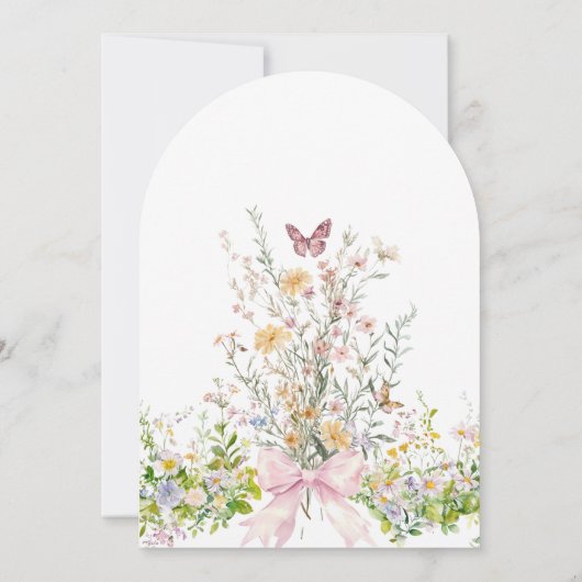 Boho Liebe in Boom Wildblume Bow Brautparty Einladung (Rückseite)