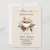 Boho Liebe ist Break Coffee Latte Brautparty Einladung (Vorderseite)