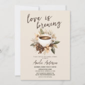 Boho Liebe ist Break Coffee Latte Brautparty Einladung (Vorderseite)