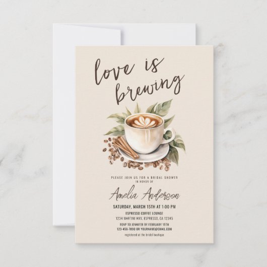 Boho Liebe ist das Brechen Coffee Brautparty Einladung (Vorderseite)