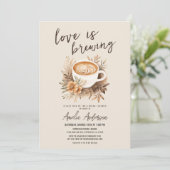 Boho Liebe ist das Brechen Coffee Brautparty Einladung (Stehend Vorderseite)