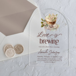 Boho Liebe ist das Brechen Coffee Floral Brautpart Acryleinladungen