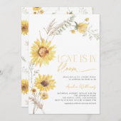 Boho Liebe ist in Bloom Sunflower Botanical Einladung (Vorne/Hinten)