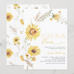 Boho Liebe ist in Bloom Sunflower Botanical Einladung