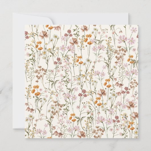 Boho Liebe ist in Bloom Wildblume Brautparty Einladung (Rückseite)