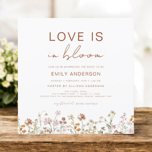 Boho Liebe ist in Bloom Wildblume Brautparty Einladung
