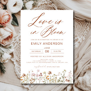 Boho Liebe ist in Bloom Wildblume Brautparty Einladung