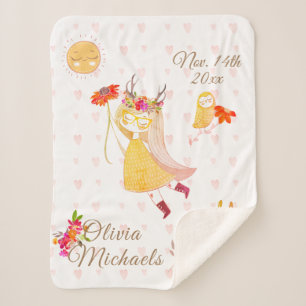 Boho Liebe Little Girl Kaninchen Name Sherpadecke