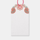 Boho Liebe Romantische Valentine grün und rot Geschenkanhänger (Rückseite)