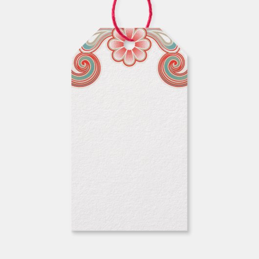 Boho Liebe Romantische Valentine grün und rot Geschenkanhänger (Rückseite)