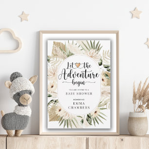Boho Ließ die Adventure Begin Baby Dusche Einladung