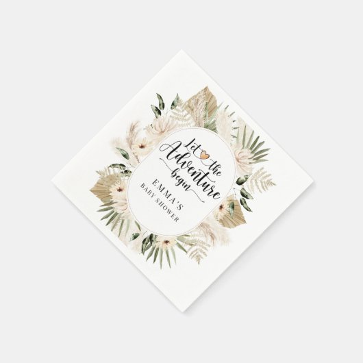 Boho Ließ die Adventure Begin Baby Dusche Serviette (Ecke)