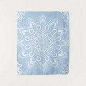 Boho Light Blue Mandala Wandteppich (Vorderseite)