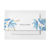 Boho Light Blue und Gold Watercolor-Blume Einladungsbanderole (Vorderseite Beispiel)