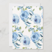 Boho Light Blue Watercolor Foto Hochzeit Save The Date (Rückseite)