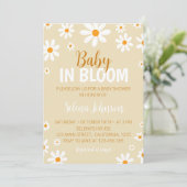 Boho Light Daisy Baby Shower Einladung (Stehend Vorderseite)