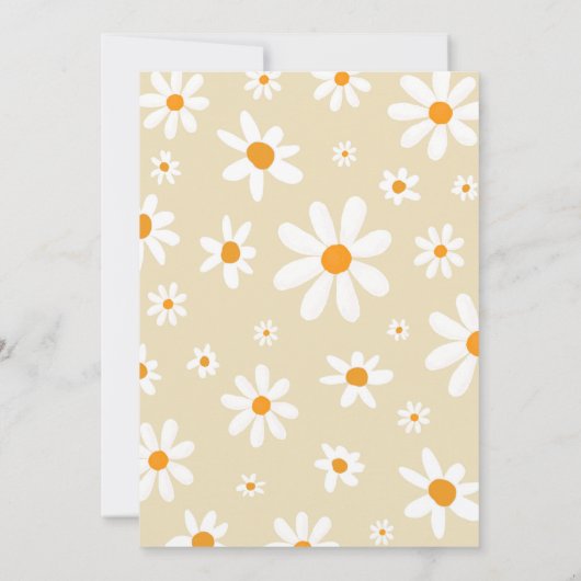 Boho Light Daisy Baby Shower Einladung (Rückseite)