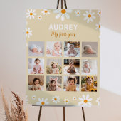 Boho Light Daisy Birthday Foto Milestone Poster
