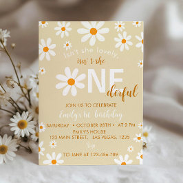Boho Light Daisy Einladung zum ersten Geburtstag