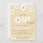Boho Light Daisy Einladung zum ersten Geburtstag (Vorderseite)