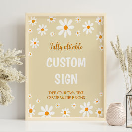 Boho Light Daisy erste Geburtstagsmarke Poster