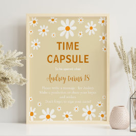 Boho Light Daisy Erste Geburtstagszeit Kapselunter Poster