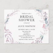 Boho Light Pink Botanical Blätter Brautparty Einladungspostkarte (Vorderseite)