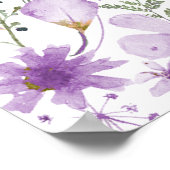 Boho Lila Baby Dusche Begrüßungsschild Poster (Ecke)