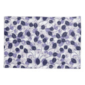 Boho Lila Blätter und Reben - Illustrationsmuster Kissenbezug (Rückseite-Links)