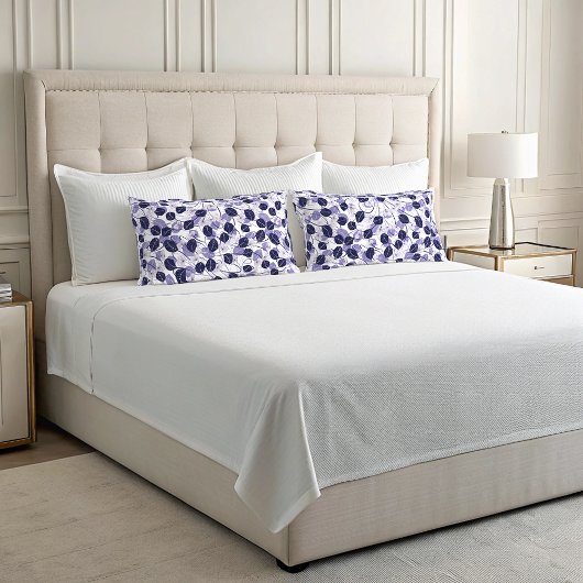 Boho Lila Blätter und Reben - Illustrationsmuster Kissenbezug