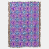 Boho Lila Blue Blume Muster Throw Blanket Decke (Vorderseite Vertikal)