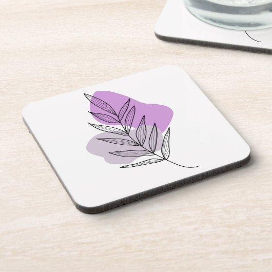 Boho lila Blume Getränkeuntersetzer (Linke Seite)