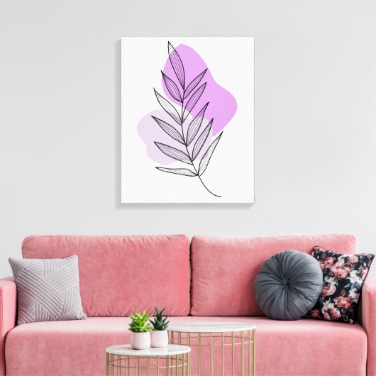 Boho lila Blume Leinwanddruck (Insitu (Wohnzimmer))