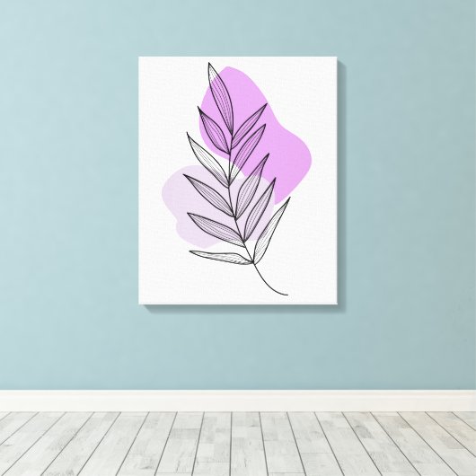 Boho lila Blume Leinwanddruck (Insitu (Holzboden))