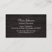 Boho Lila Blume String Light Black Wooden Visitenkarte (Rückseite)