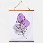 Boho lila Blume Wandteppich Mit Holzrahmen (Vorderseite)