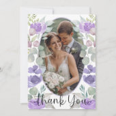 Boho Lila Blumen Hochzeit Danke (Vorderseite)