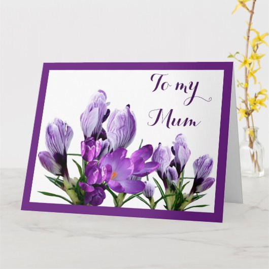 Boho lila Blumen trendige Karte für Mutter Mutter (Gelbe Blume)