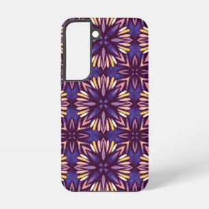 Boho Lila Blumenmuster - dunkle Blumenästhetik Samsung Galaxy Hülle