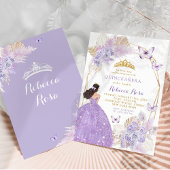 Boho Lila Butterfly Mexikanische Prinzessin Quince Einladung