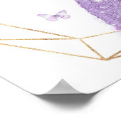 Boho Lila Butterfly Princesa Quinceañera Snacks Poster (Ecke)