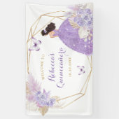 Boho Lila Butterfly Princess Quinceañera Large Banner (Vertikal)