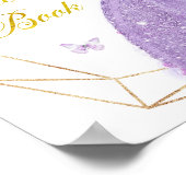 Boho Lila Butterfly Quinceañera Gästebuch (Ecke)