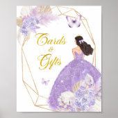 Boho Lila Butterfly Quinceañera Karten und Geschen Poster (Vorne)