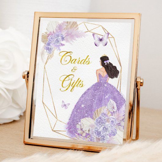 Boho Lila Butterfly Quinceañera Karten und Geschen Poster