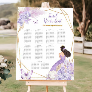 Boho Lila Butterfly Quinceañera Seekarte Poster