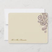 Boho Lila Dots & Spirals Elegantes Foto Hochzeit Dankeskarte (Vorderseite)