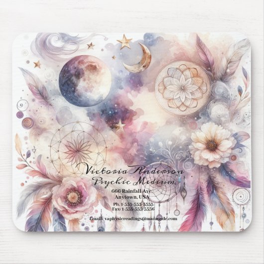 Boho Lila Dreamcatcher Psychische Leselogame Mousepad (Vorne)