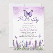Boho Lila eine kleine Butterfly Girl Babydusche